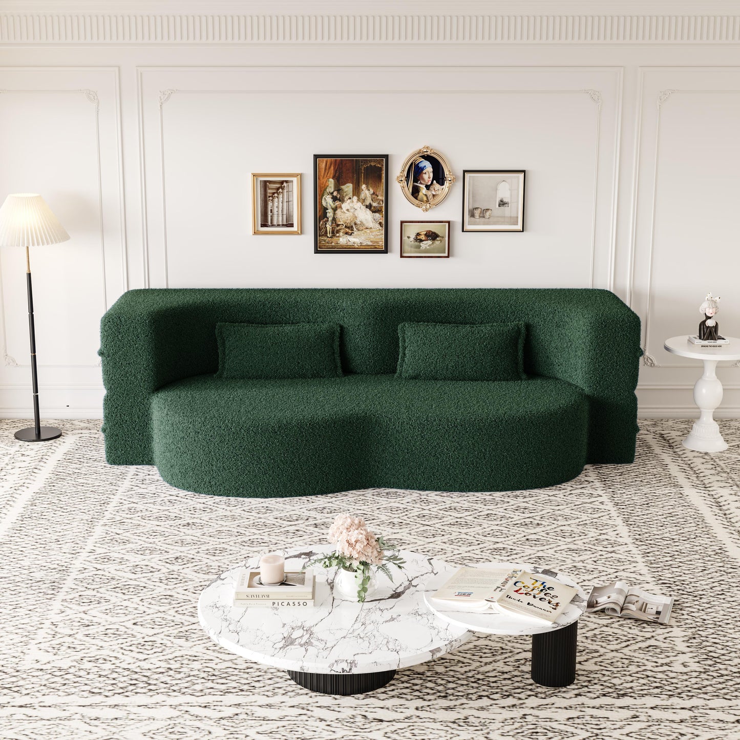 Corduroy Compression Loveseat — 2-Seat, 78"W — Green
