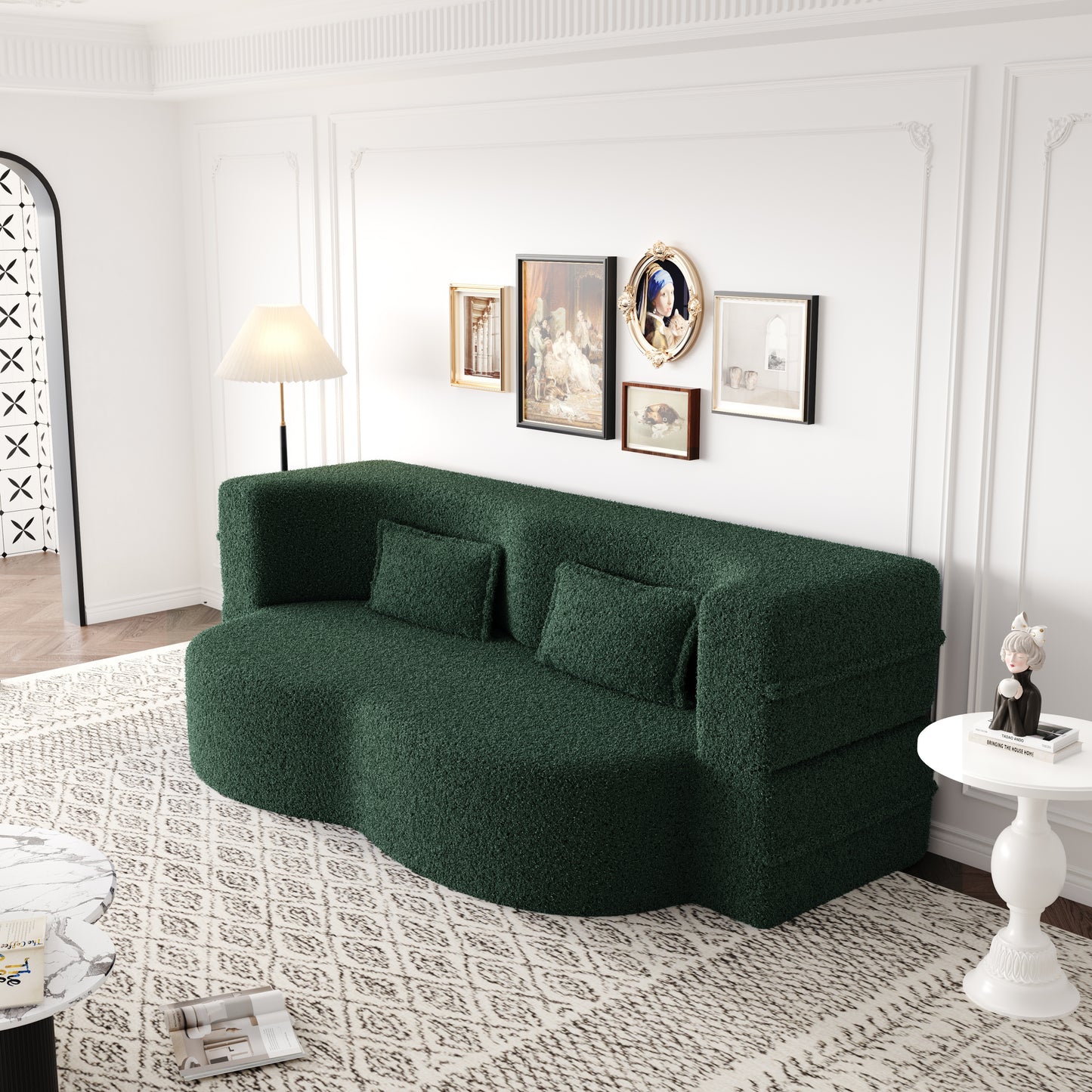 Corduroy Compression Loveseat — 2-Seat, 78"W — Green