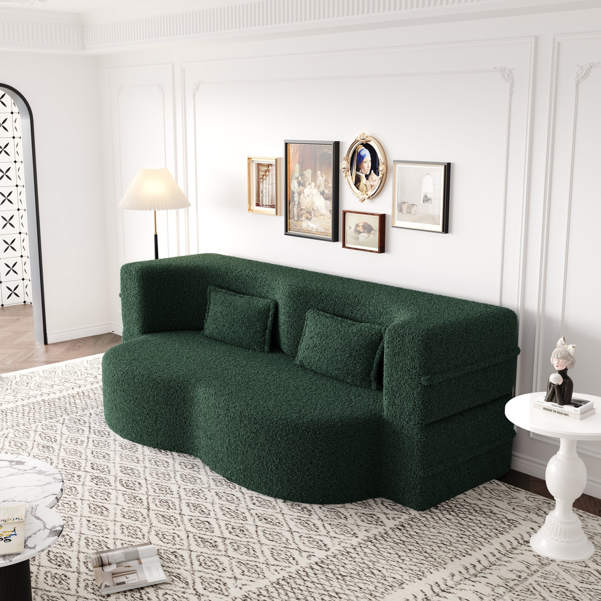 Corduroy Compression Loveseat — 2-Seat, 78"W — Green