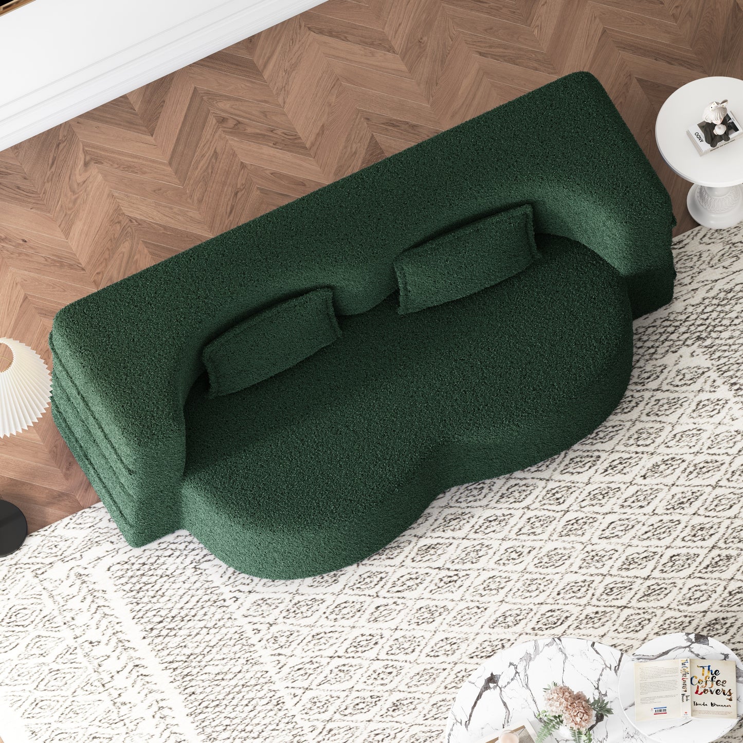 Corduroy Compression Loveseat — 2-Seat, 78"W — Green