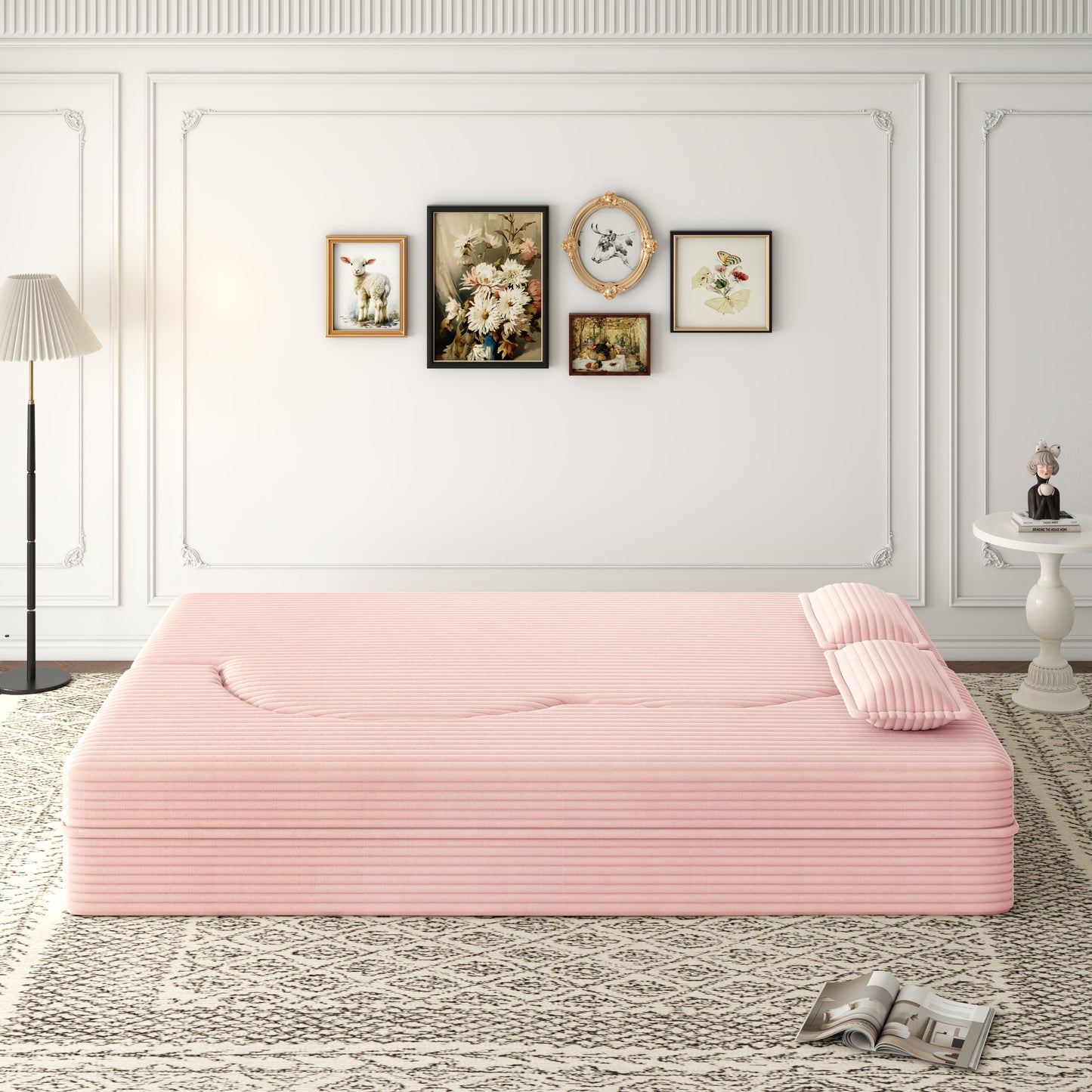 Corduroy Compression Loveseat — 2-Seat, 78"W — Pink