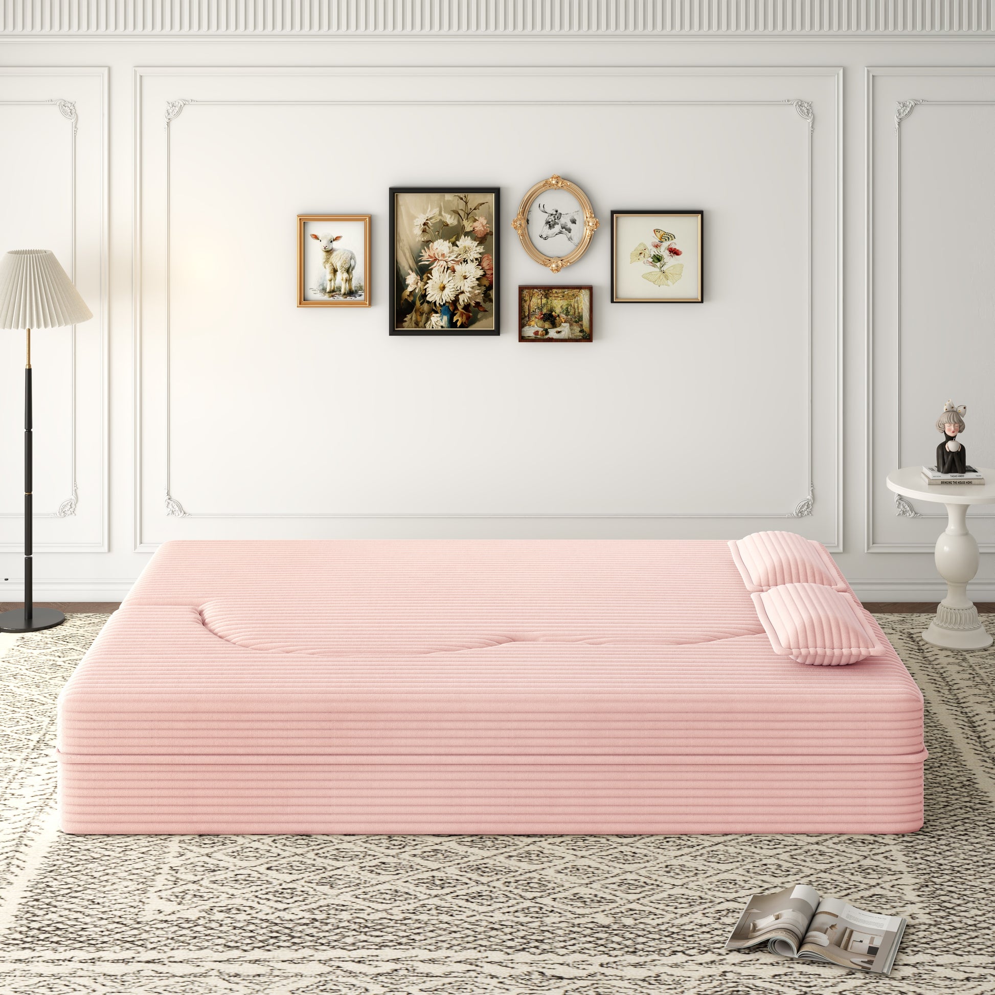 Corduroy Compression Loveseat — 2-Seat, 78"W — Pink