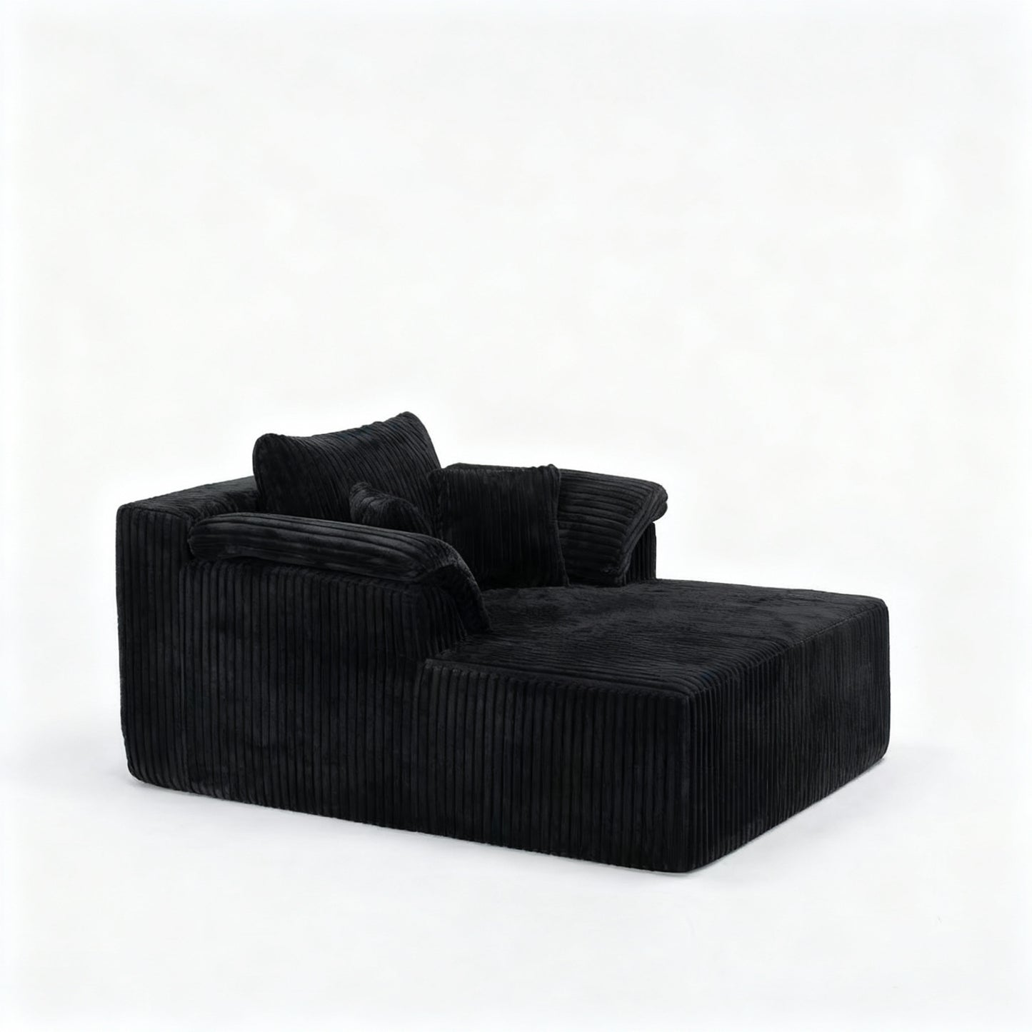 Corduroy Compression Accent Chair — 1-Seat, 60"W — Black