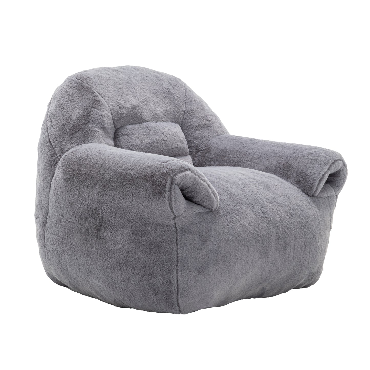 Faux Fur Compression Accent Chair — 1-Seat, 42"W — Dark Gray / 1-Seat