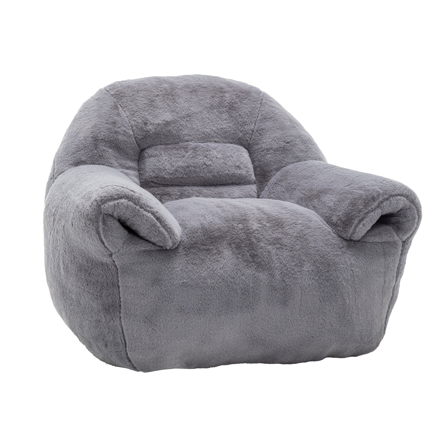 Faux Fur Compression Accent Chair — 1-Seat, 42"W — Dark Gray / 1-Seat