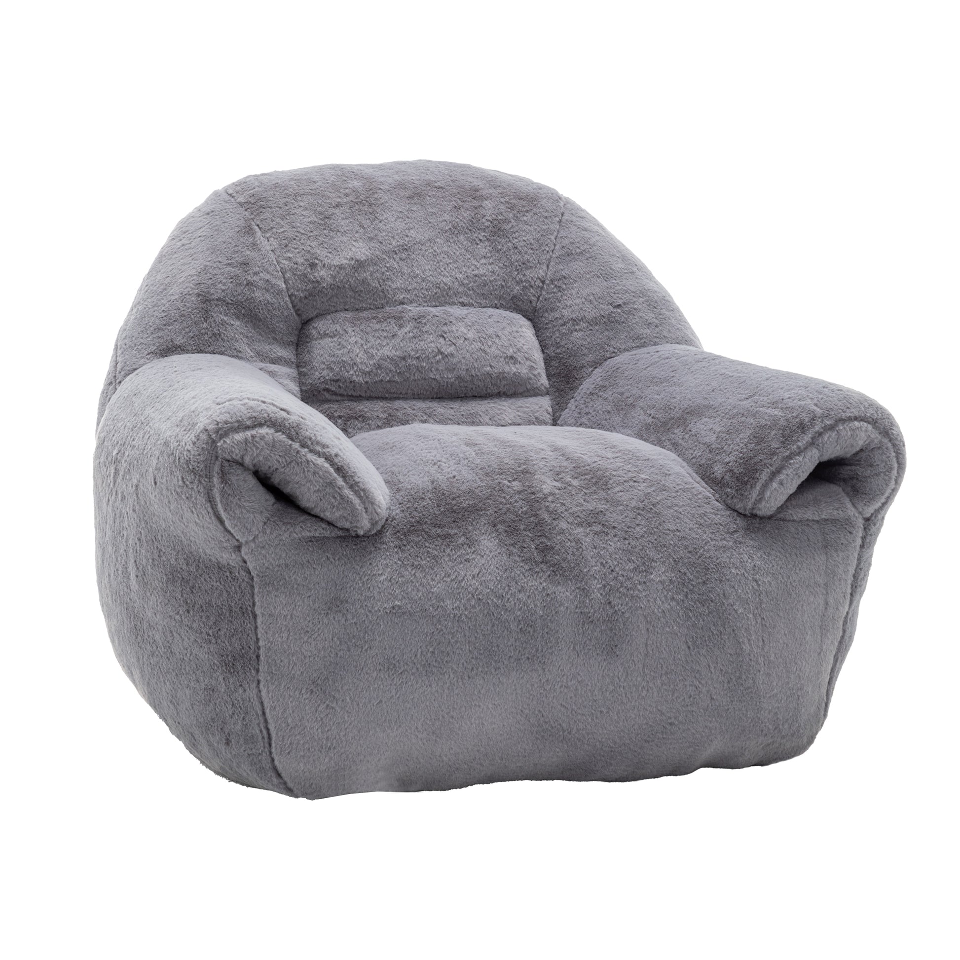 Faux Fur Compression Accent Chair — 1-Seat, 42"W — Dark Gray / 1-Seat
