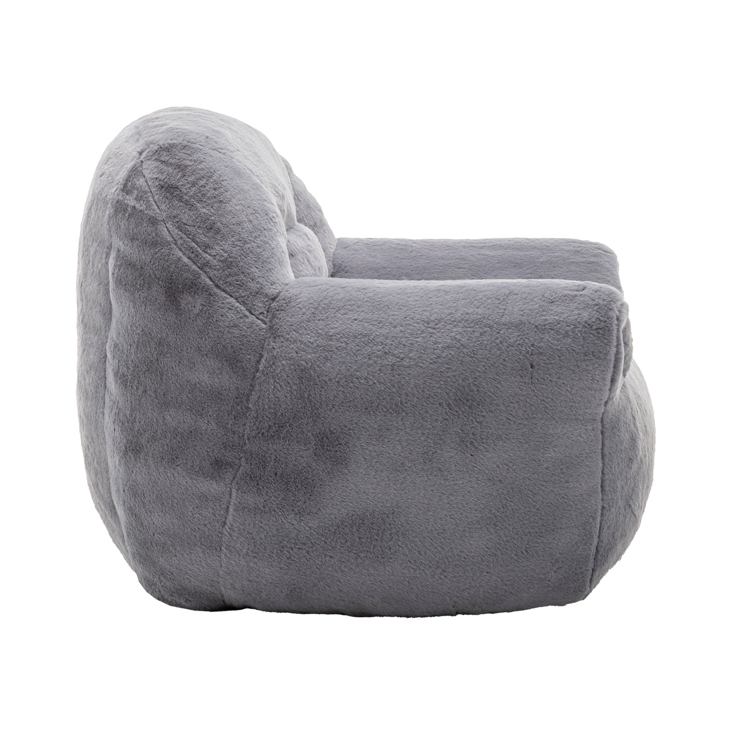 Faux Fur Compression Accent Chair — 1-Seat, 42"W — Dark Gray / 1-Seat