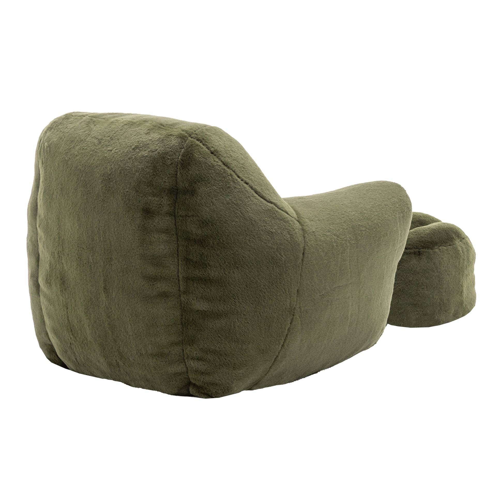 Faux Fur Compression Accent Chair — 1-Seat, 42"W — Green / 1-Seat + 1 Ottoman