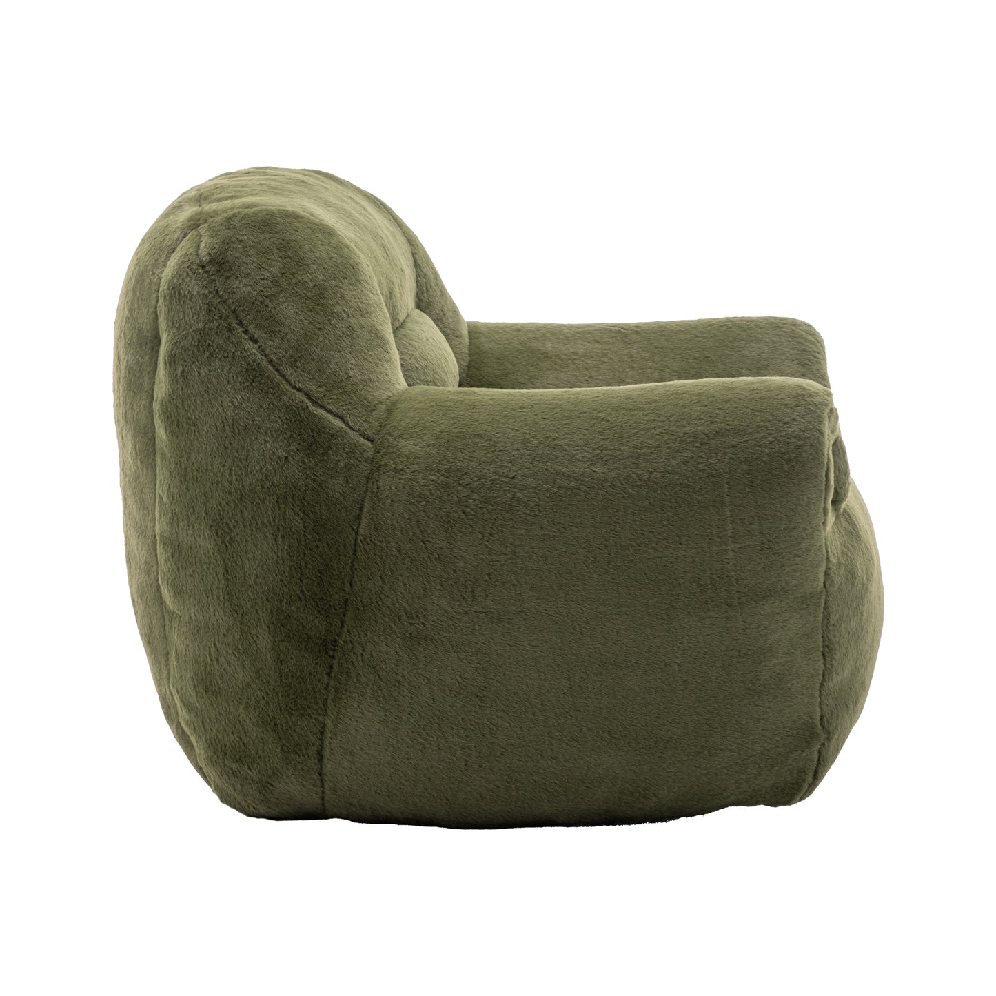 Faux Fur Compression Accent Chair — 1-Seat, 42"W — Green / 1-Seat