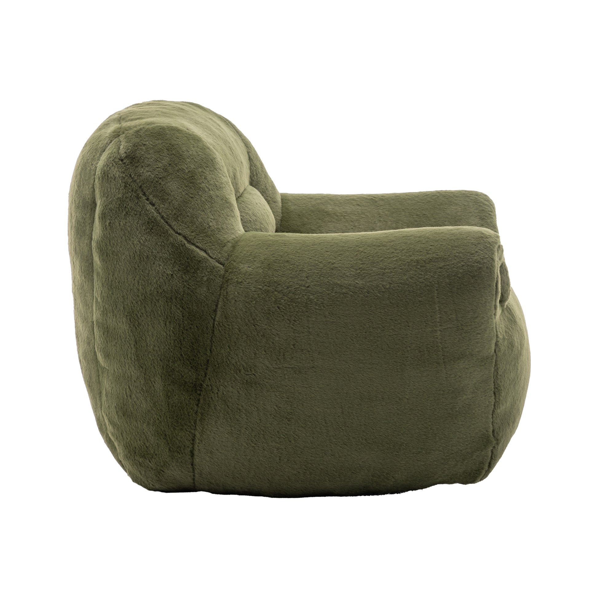 Faux Fur Compression Accent Chair — 1-Seat, 42"W — Green / 1-Seat
