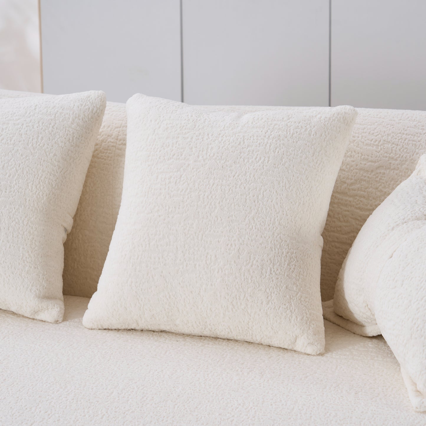 Chenille Compression Loveseat — 2-Seat, 70"W — White