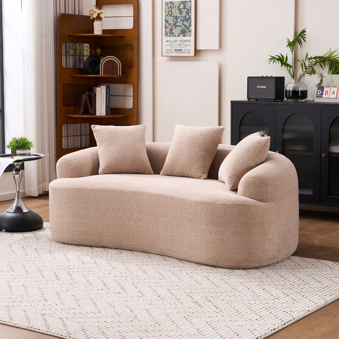 Chenille Compression Loveseat — 2-Seat, 67"W — Apricot Cream