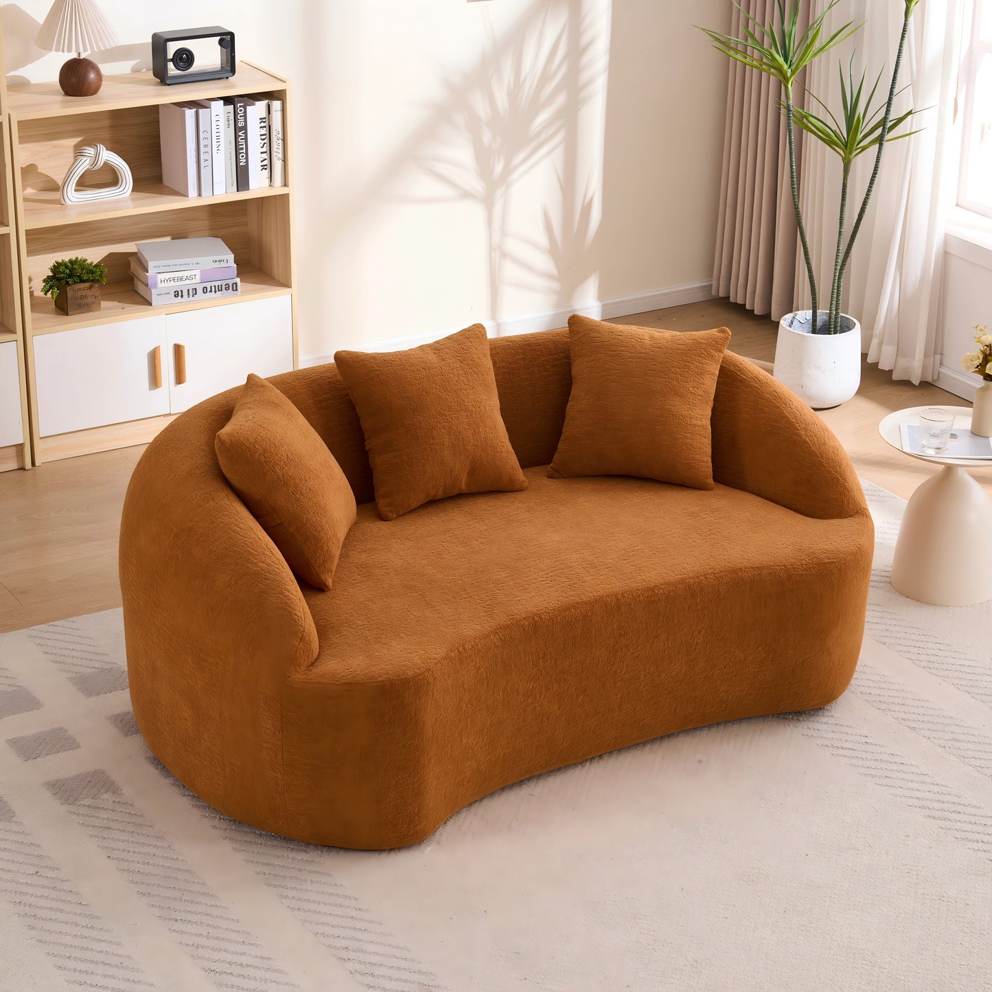 Chenille Compression Loveseat — 2-Seat, 67"W — Orange