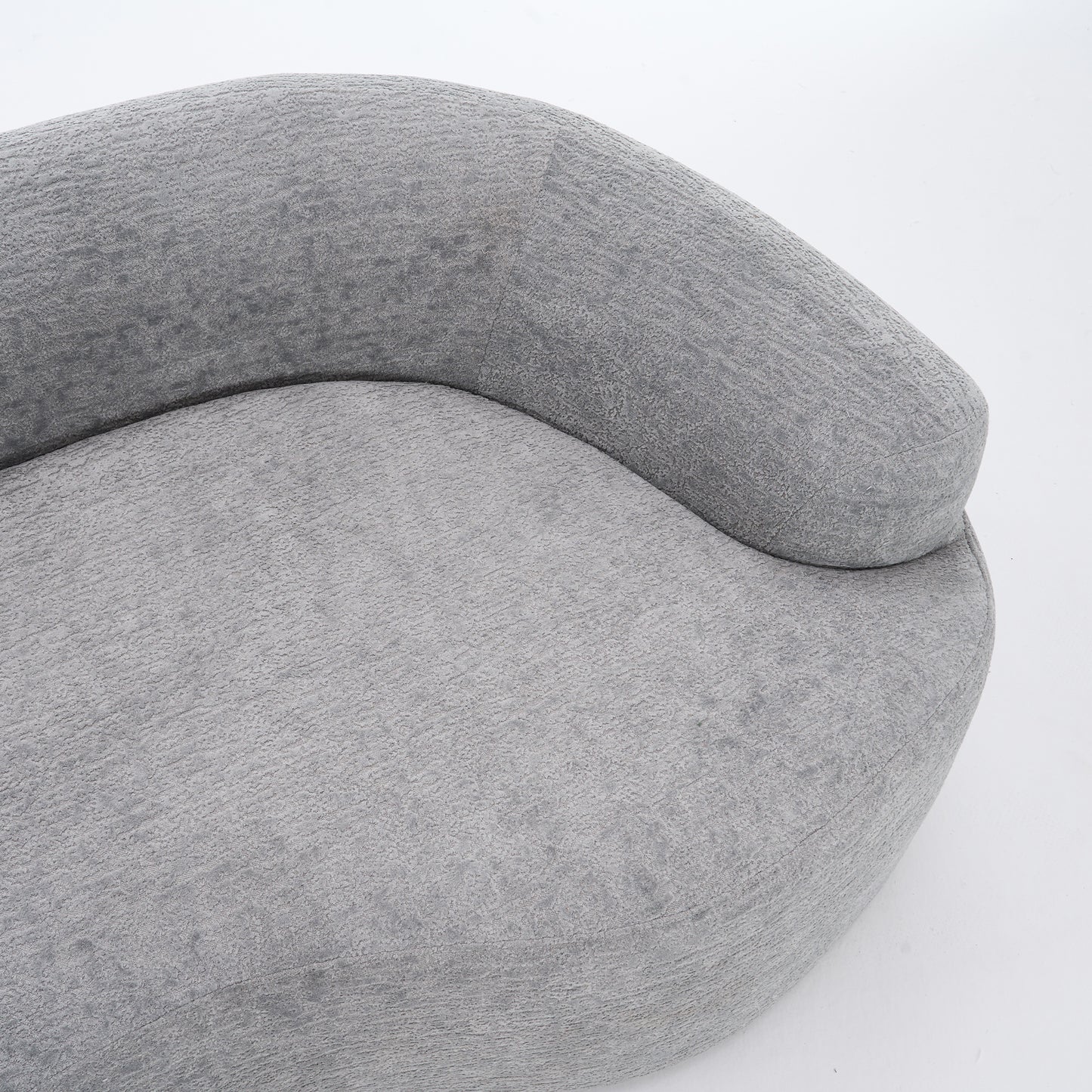 Chenille Spring-Core Compression Sofa — 4-Seat, 110"W — Grey