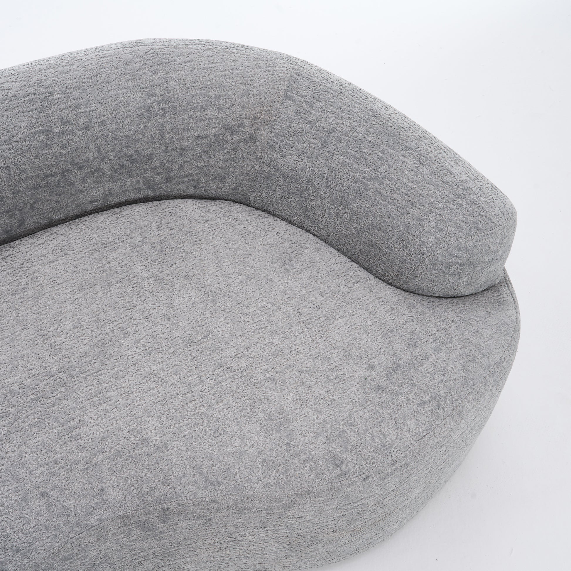 Chenille Spring-Core Compression Sofa — 4-Seat, 110"W — Grey