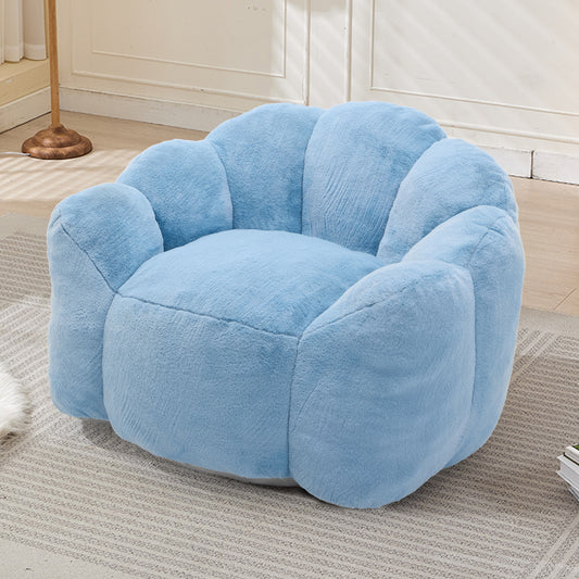 Faux Fur Compression Accent Chair — 1-Seat, 44"W — Blue