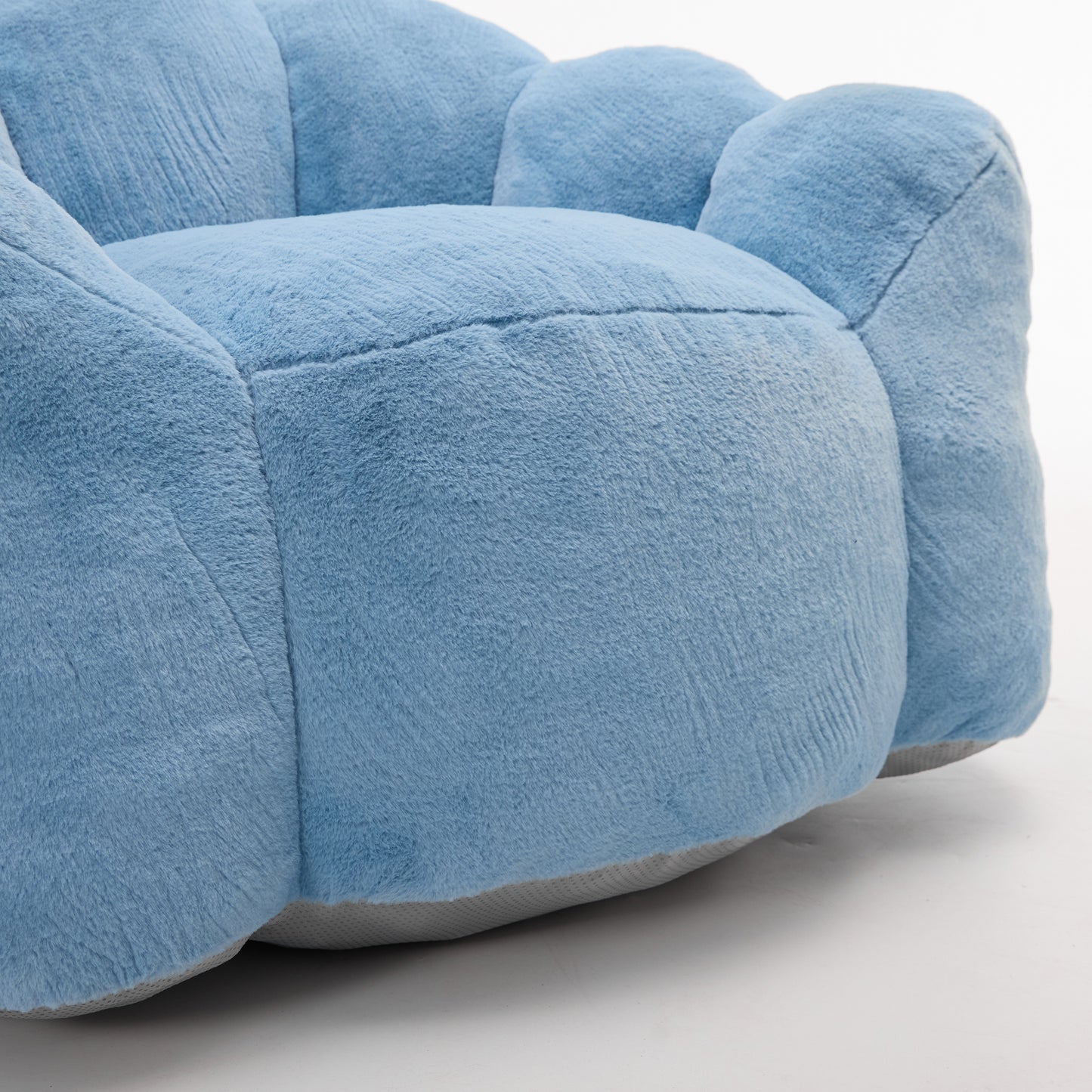 Faux Fur Compression Accent Chair — 1-Seat, 44"W — Blue