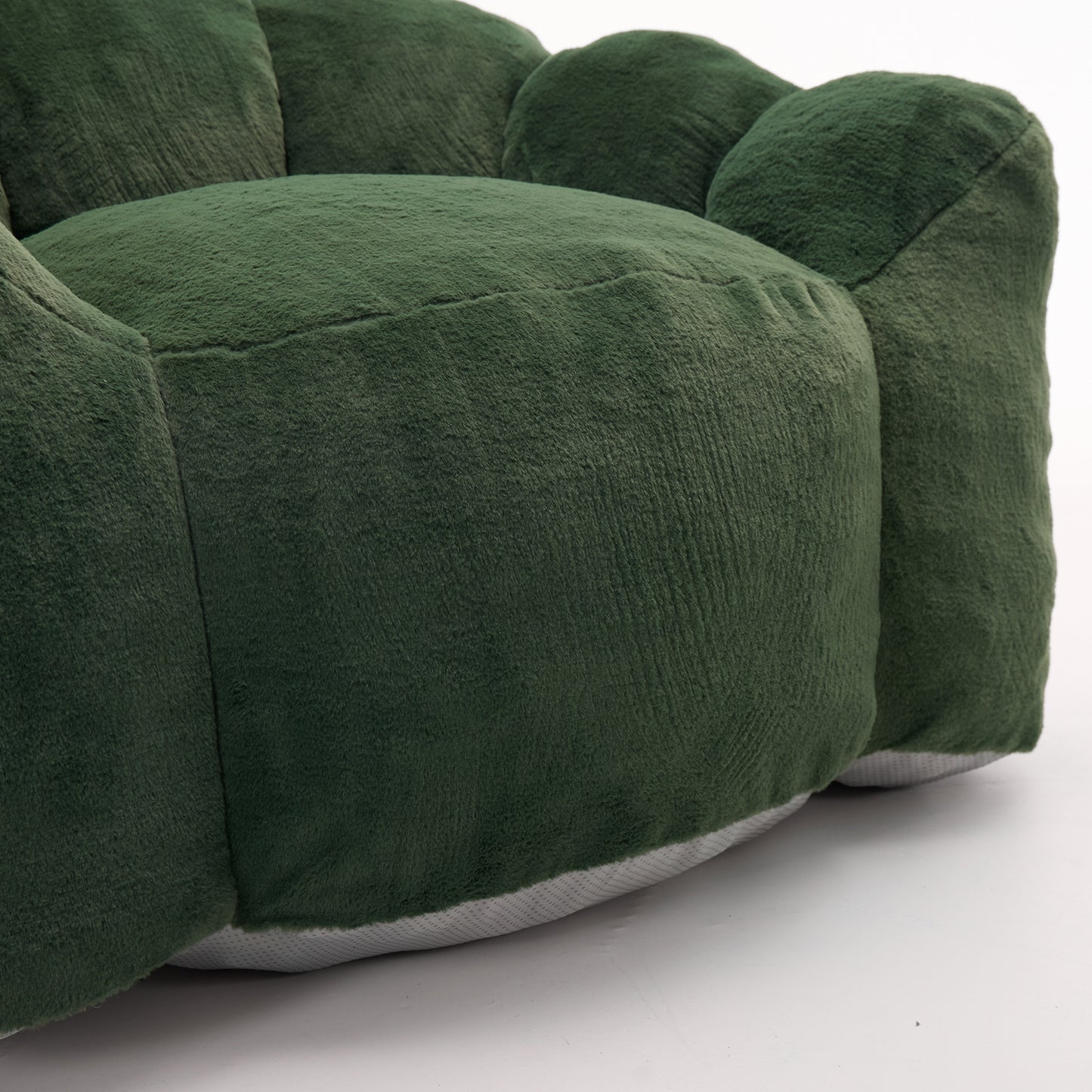 Faux Fur Compression Accent Chair — 1-Seat, 44"W — Green