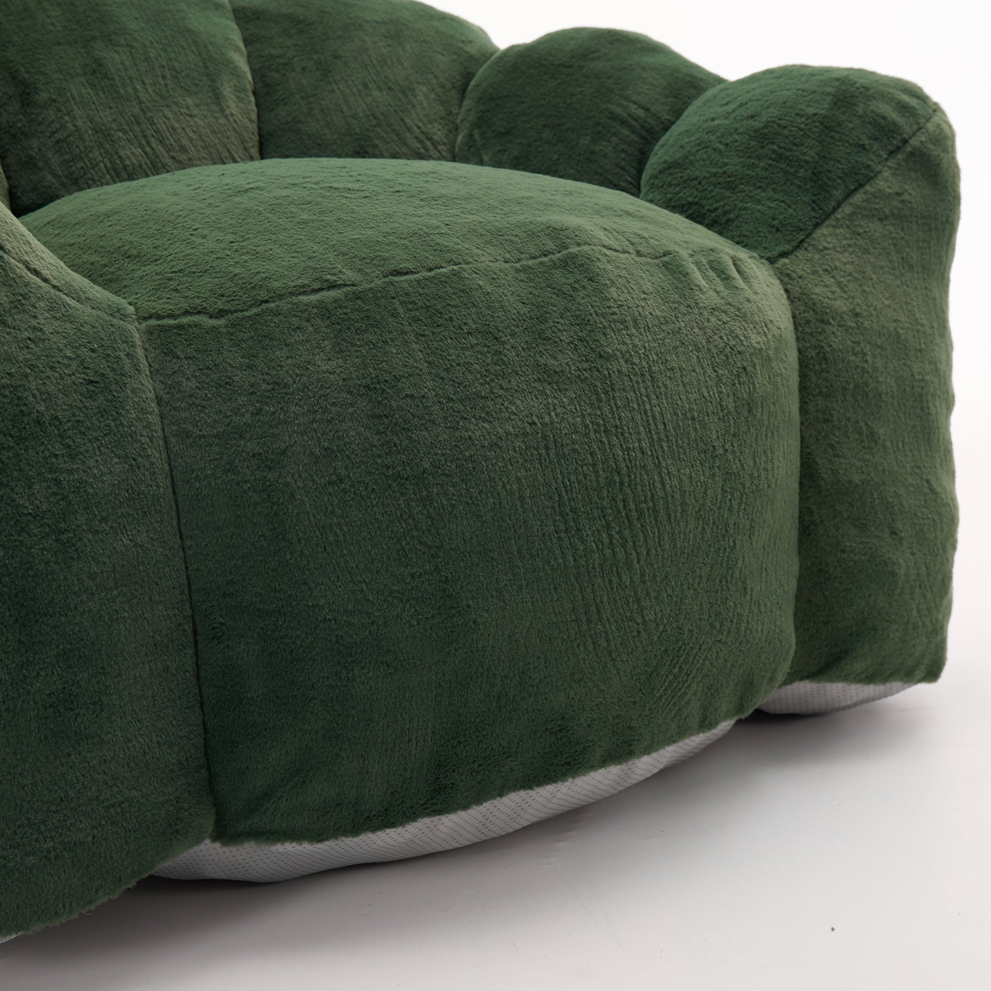 Faux Fur Compression Accent Chair — 1-Seat, 44"W — Green