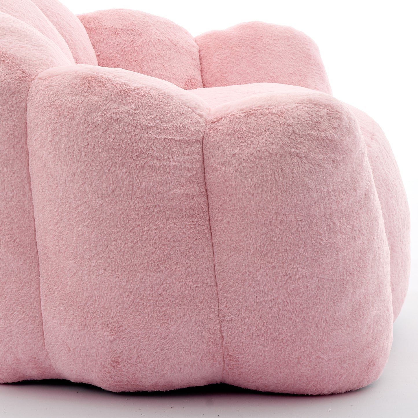 Faux Fur Compression Accent Chair — 1-Seat, 44"W — Pink