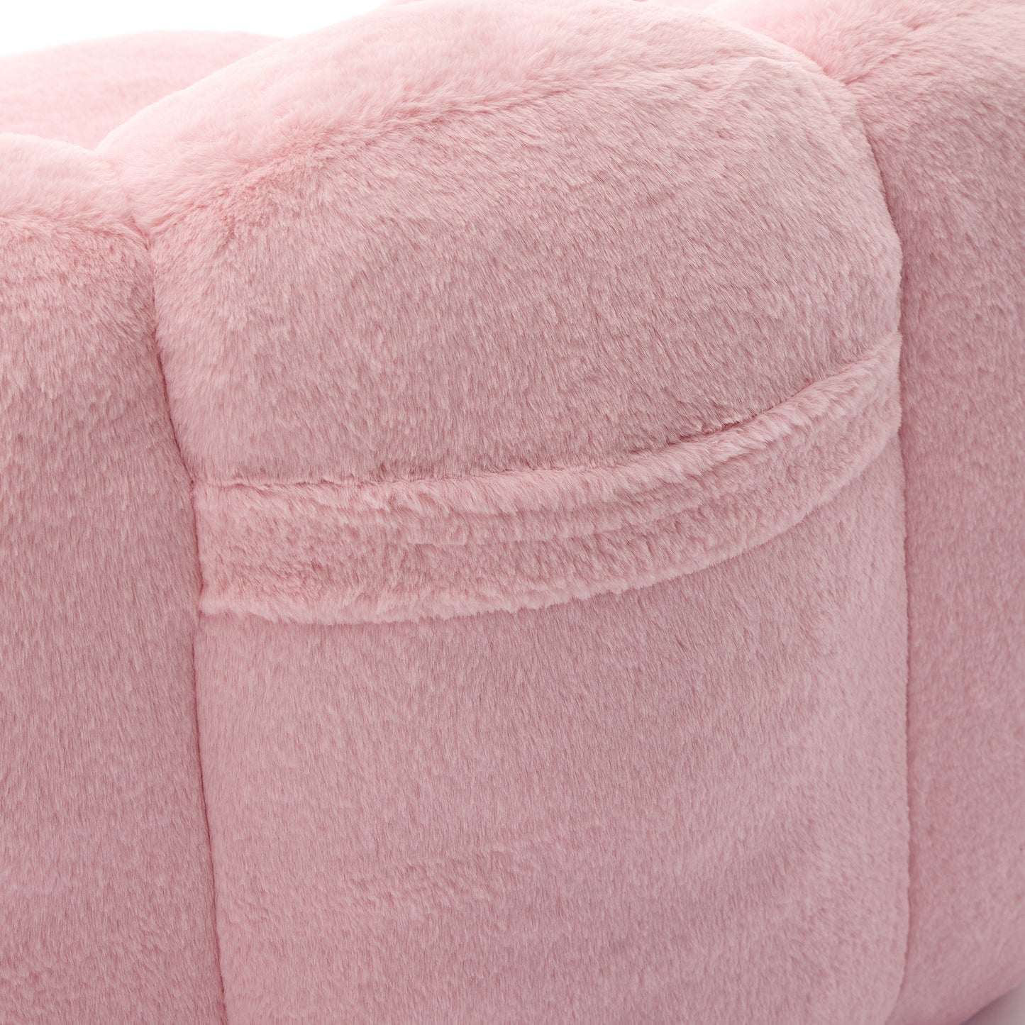 Faux Fur Compression Accent Chair — 1-Seat, 44"W — Pink