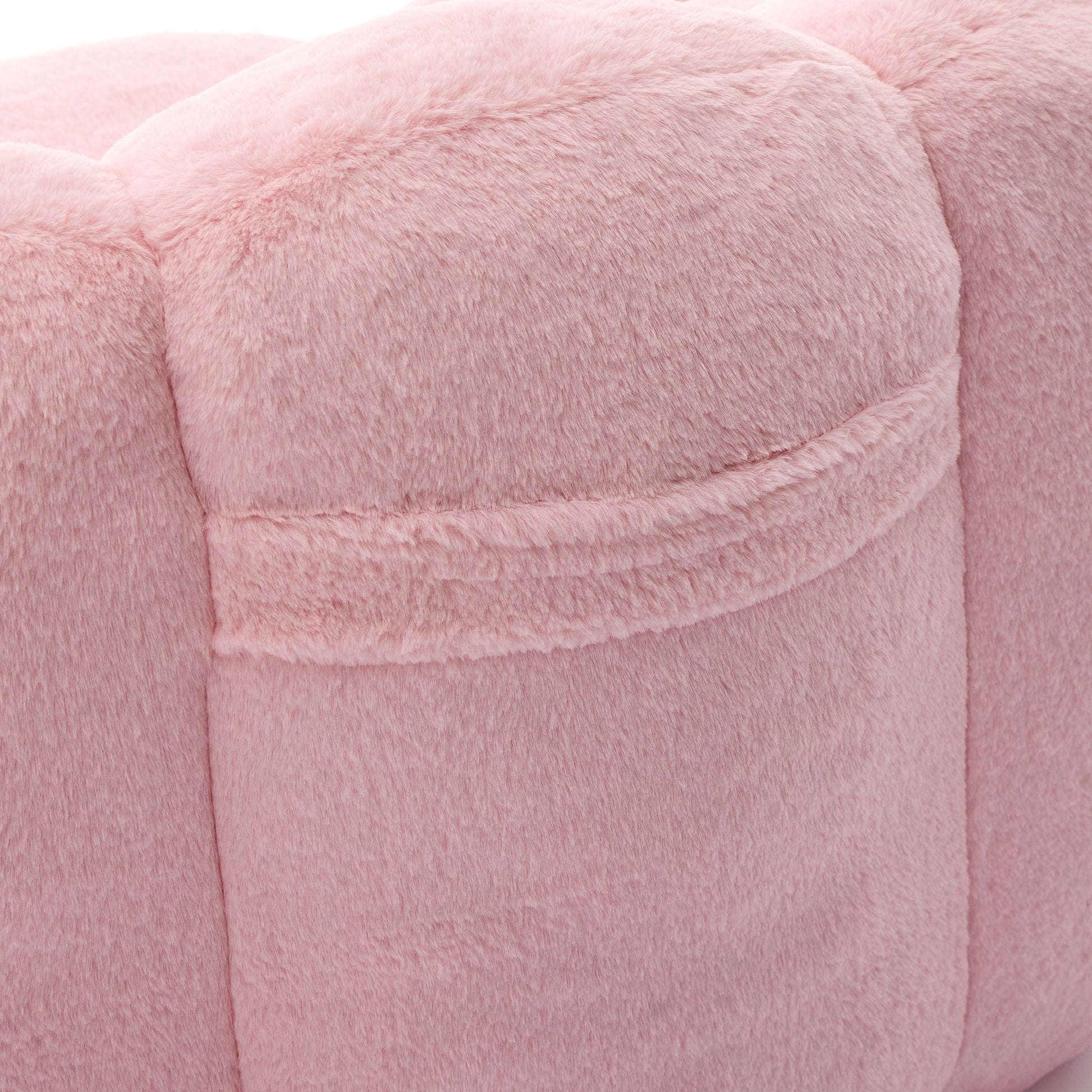 Faux Fur Compression Accent Chair — 1-Seat, 44"W — Pink