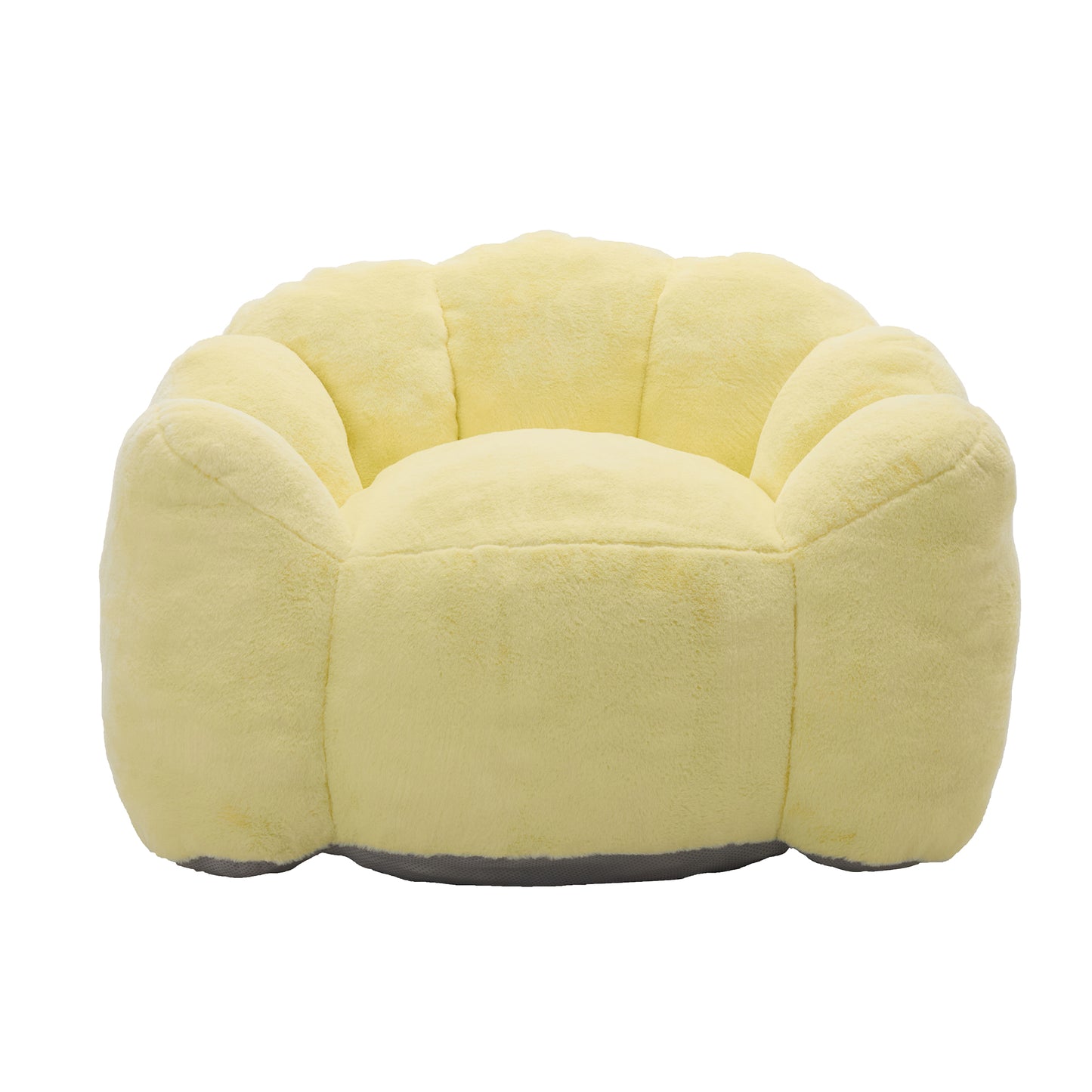 Faux Fur Compression Accent Chair — 1-Seat, 44"W — Yellow