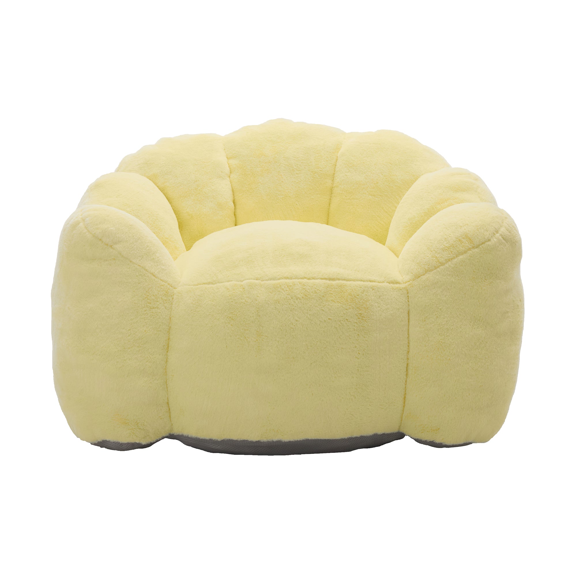 Faux Fur Compression Accent Chair — 1-Seat, 44"W — Yellow