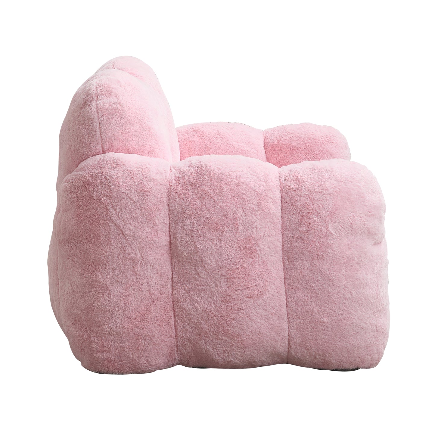 Faux Fur Compression Accent Chair — 1-Seat, 41"W — Pink