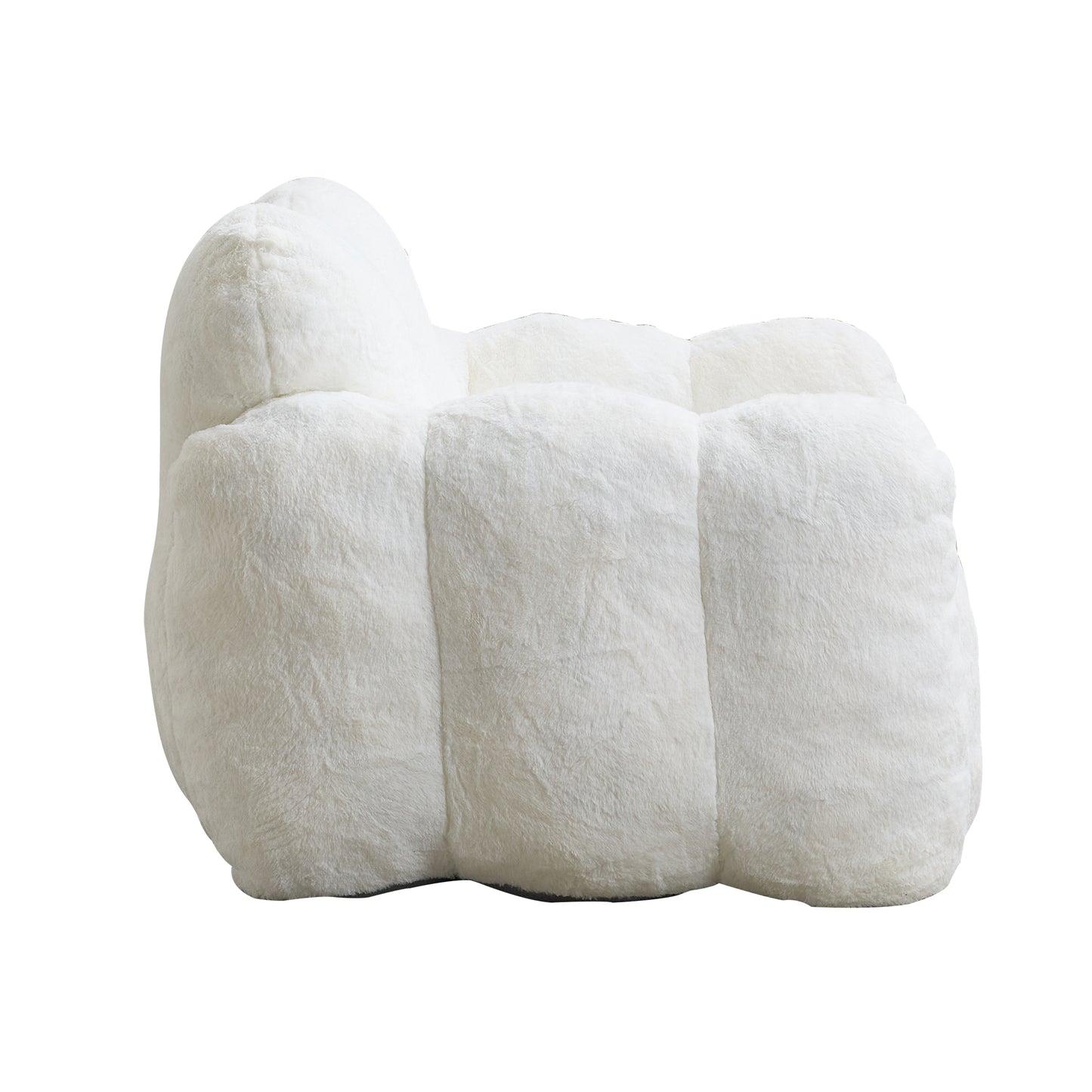 Faux Fur Compression Accent Chair — 1-Seat, 41"W — White