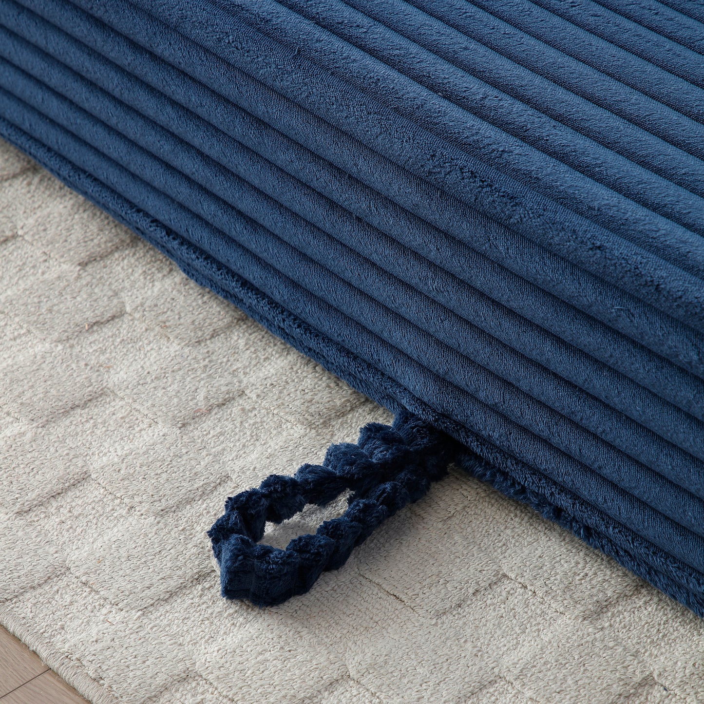 Corduroy Compression Sofa — 3-Seat, 73"W — Blue
