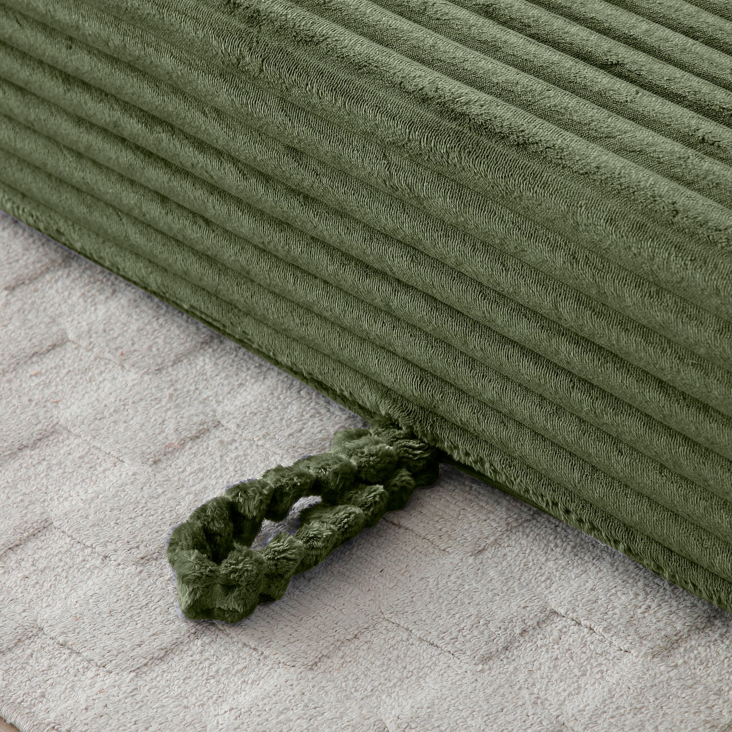 Corduroy Compression Sofa — 3-Seat, 73"W — Green