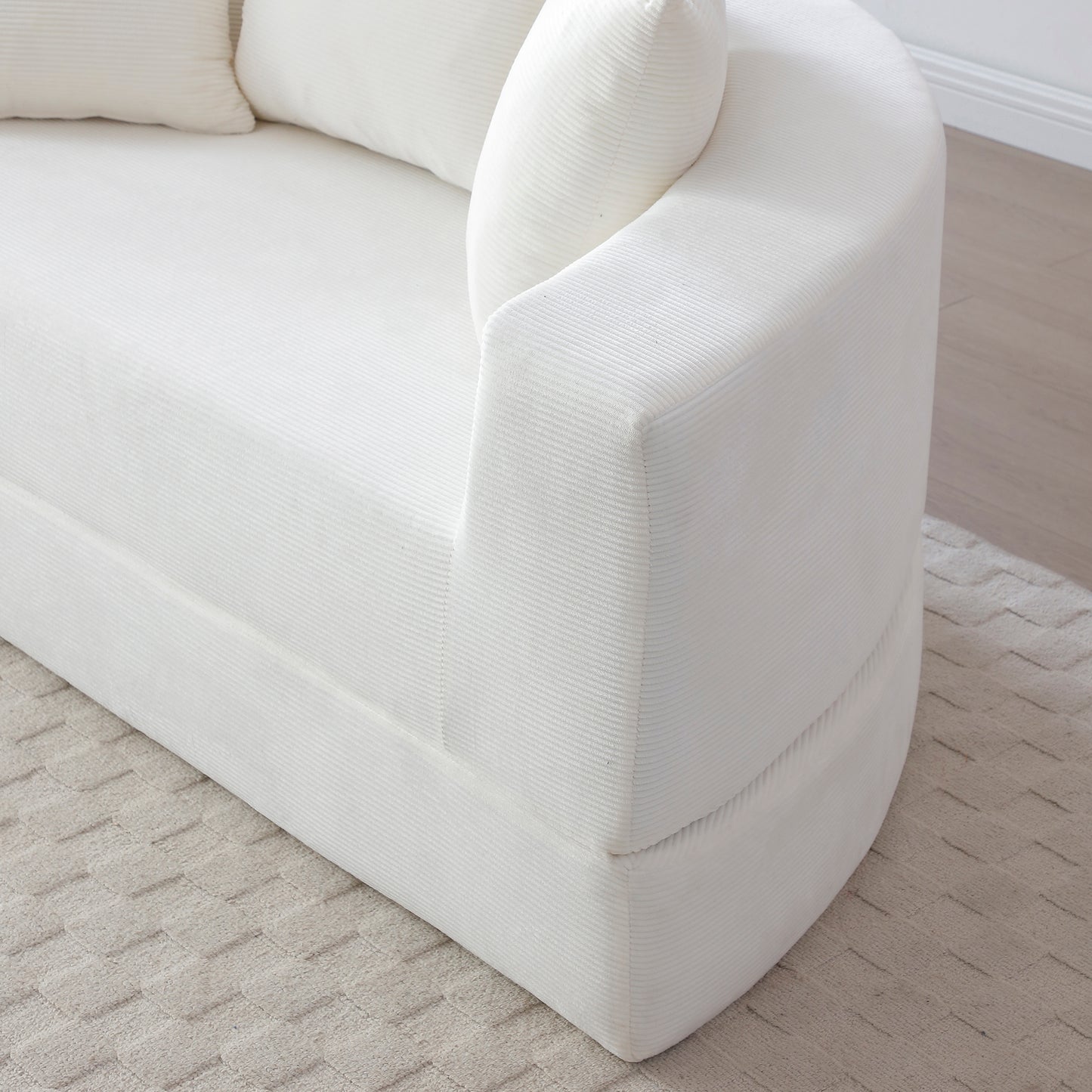 Corduroy Compression Loveseat — 2-Seat — Beige