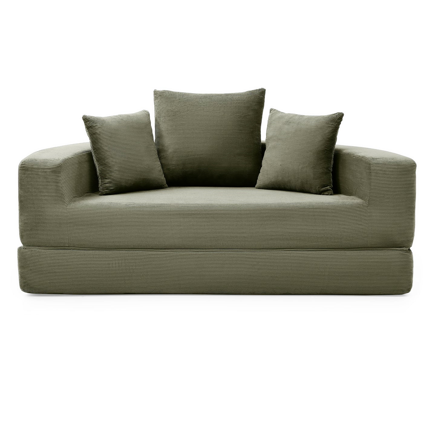 Corduroy Compression Loveseat — 2-Seat — Green