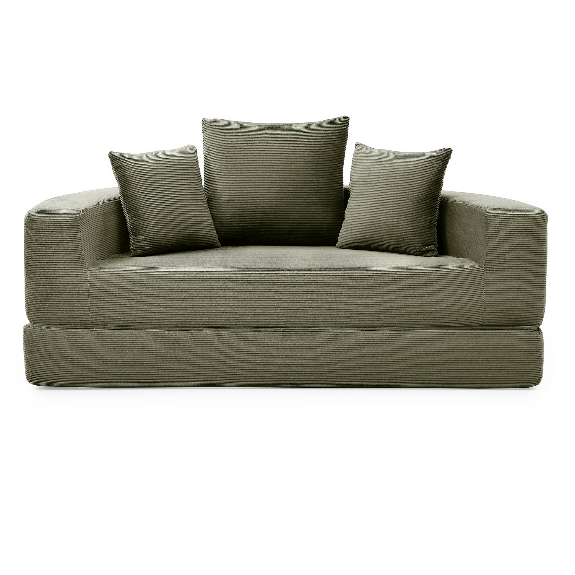 Corduroy Compression Loveseat — 2-Seat — Green