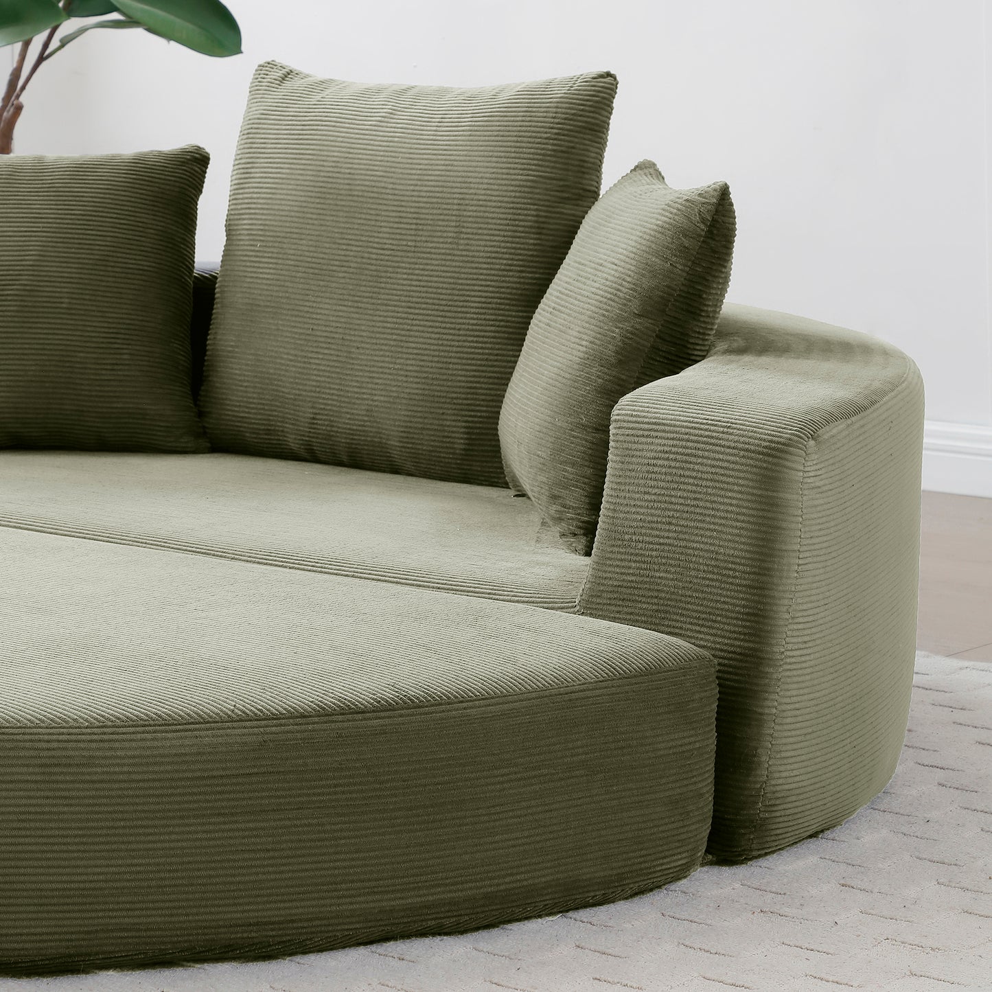 Corduroy Compression Loveseat — 2-Seat — Green
