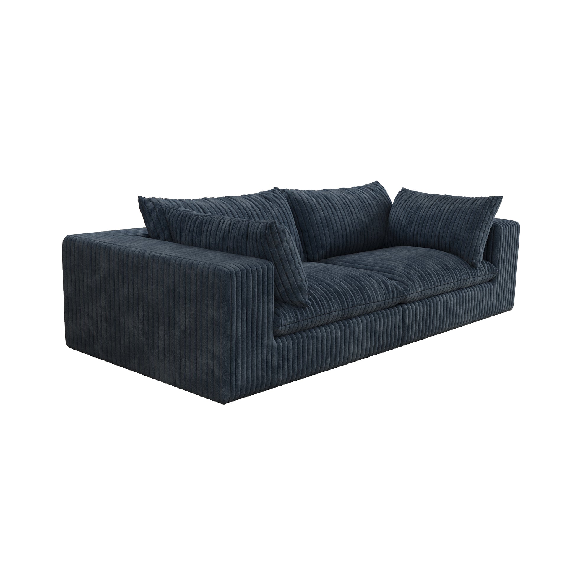 Corduroy Compression Sectional — 2/3/4-Seat — Blue / 2-Seat
