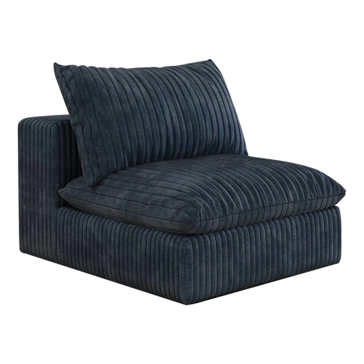 Corduroy Compression Sectional — 2/3/4-Seat — Blue / 3-Seat