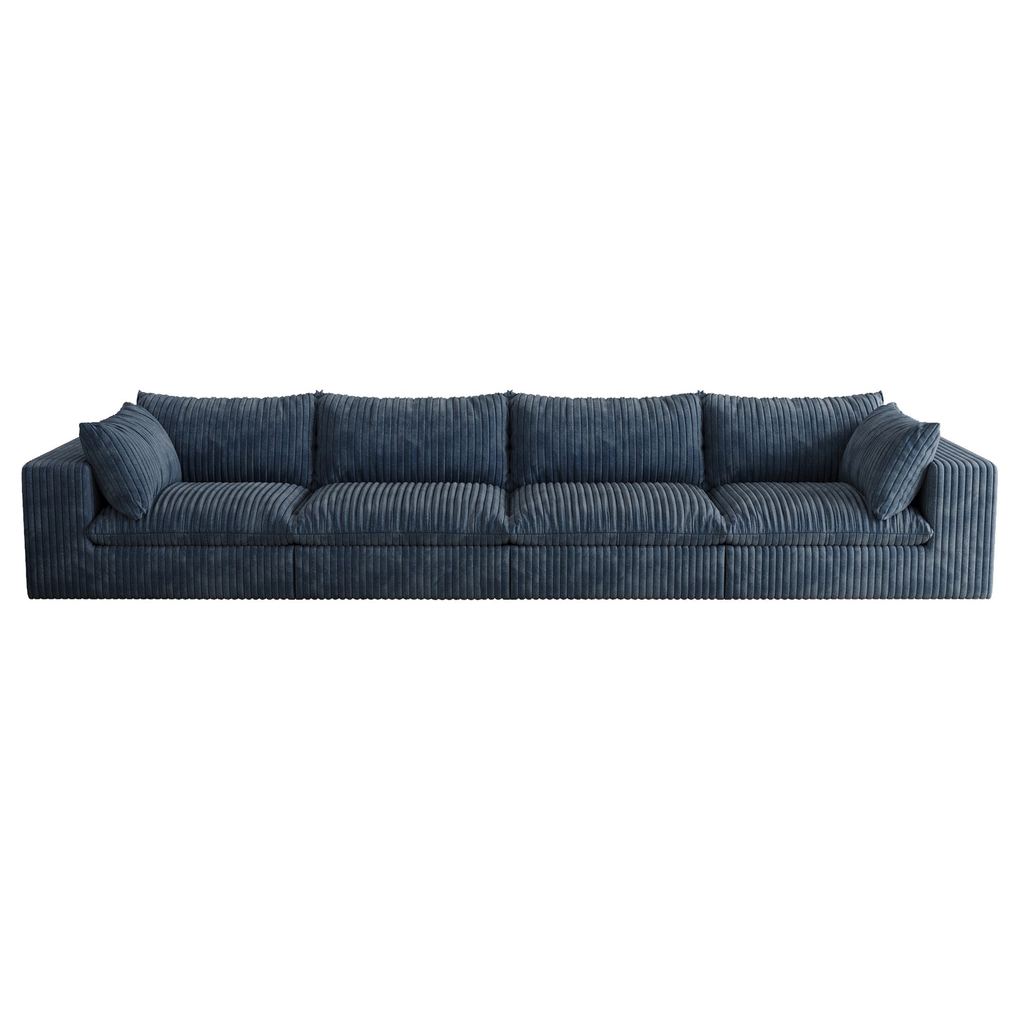 Corduroy Compression Sectional — 2/3/4-Seat — Blue / 4-Seat