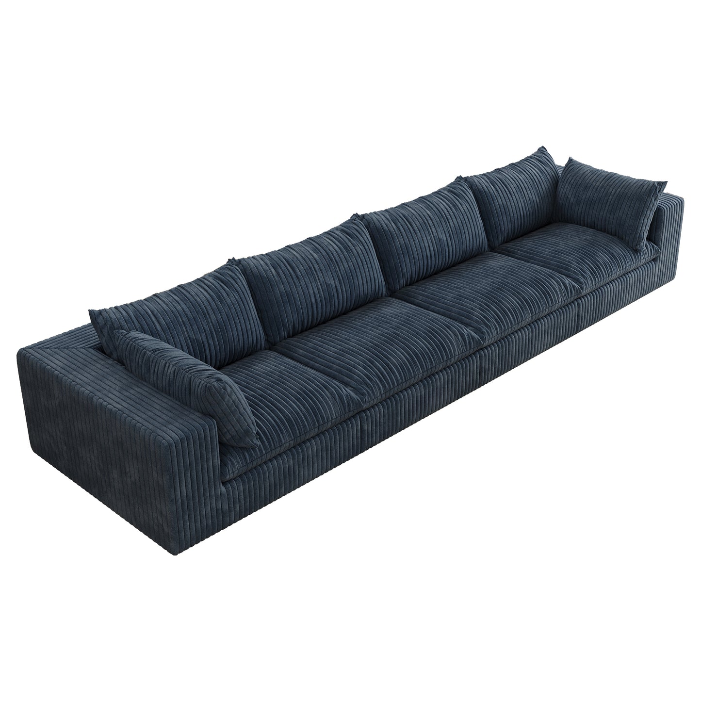 Corduroy Compression Sectional — 2/3/4-Seat — Blue / 4-Seat