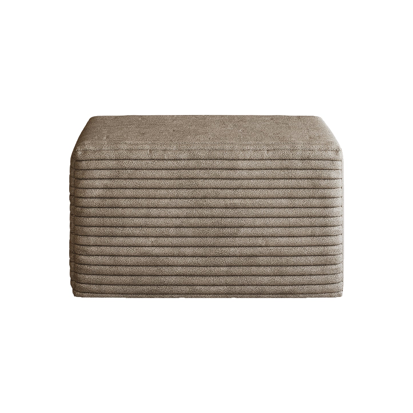 Corduroy Spring-Core Compression Sectional — 95"W — Camel / 1 Ottoman
