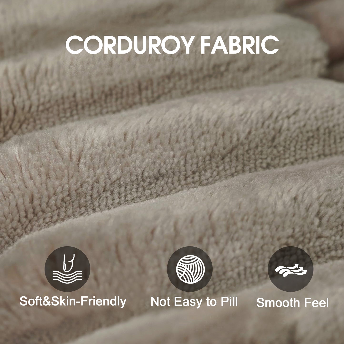 Corduroy Spring-Core Compression Sectional — 95"W — Camel / Right-Facing