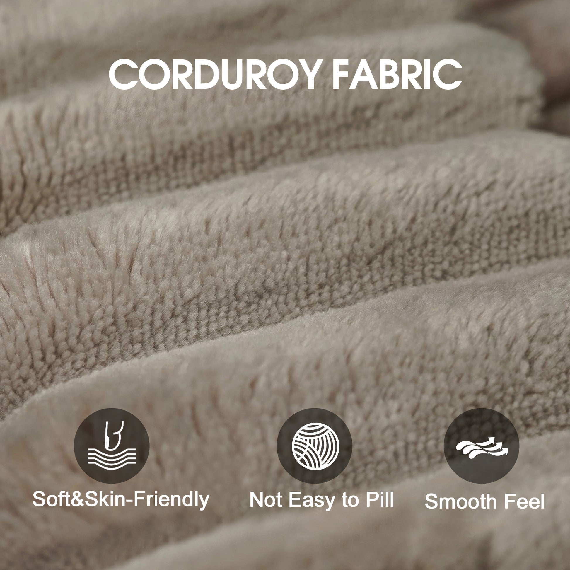 Corduroy Spring-Core Compression Sectional — 95"W — Camel / Right-Facing