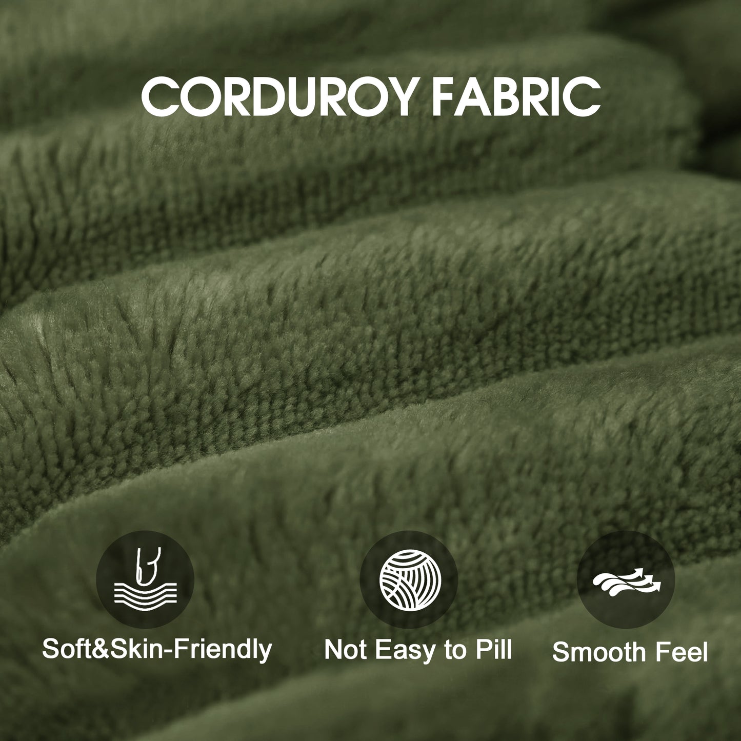 Corduroy Spring-Core Compression Sectional — 95"W — Green