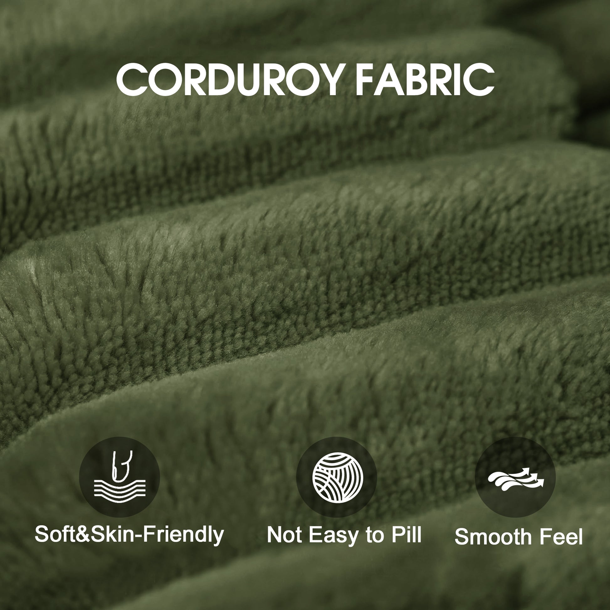 Corduroy Spring-Core Compression Sectional — 95"W — Green