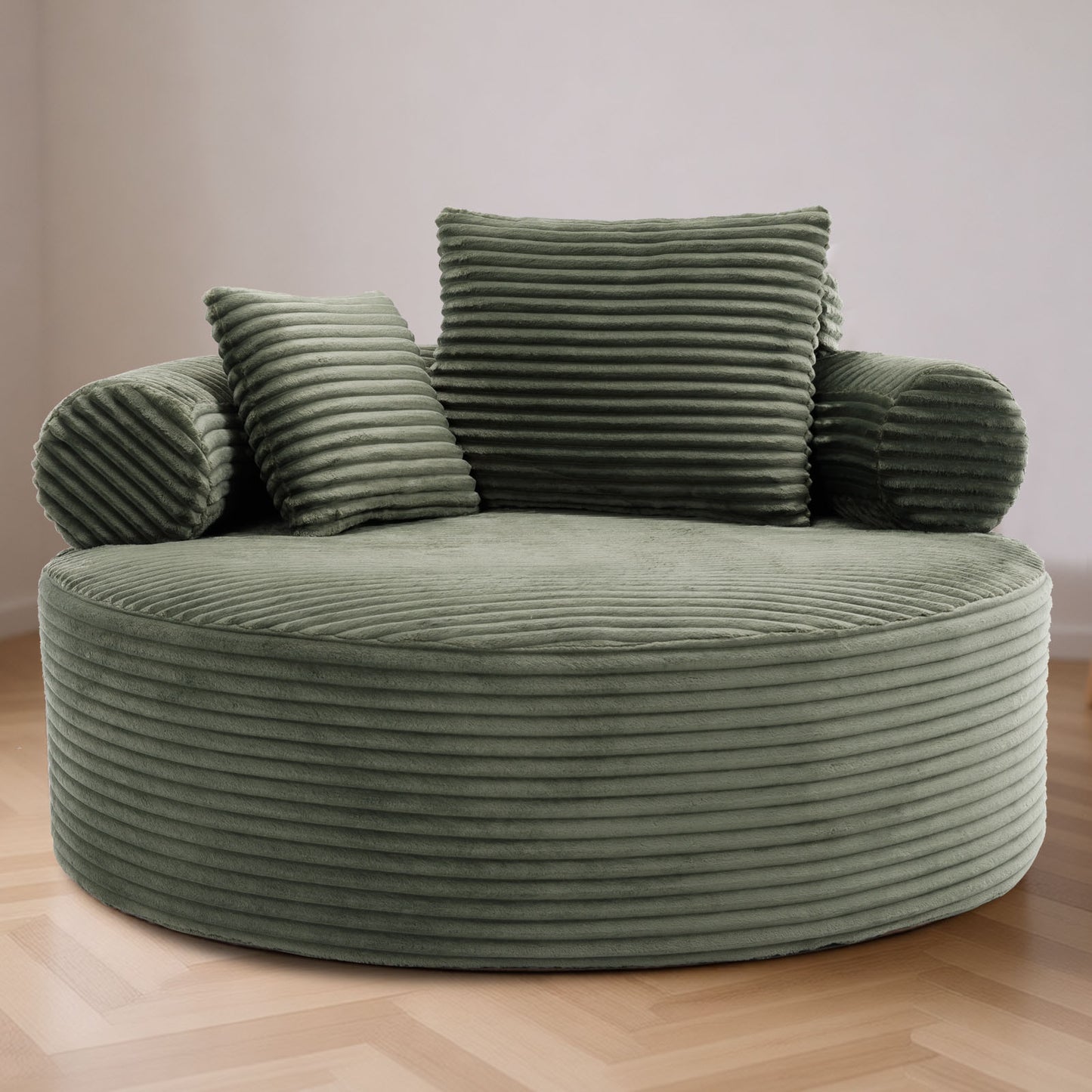 Velvet Spring-Core Compression Accent Chair — 1-Seat, 56"W — Green