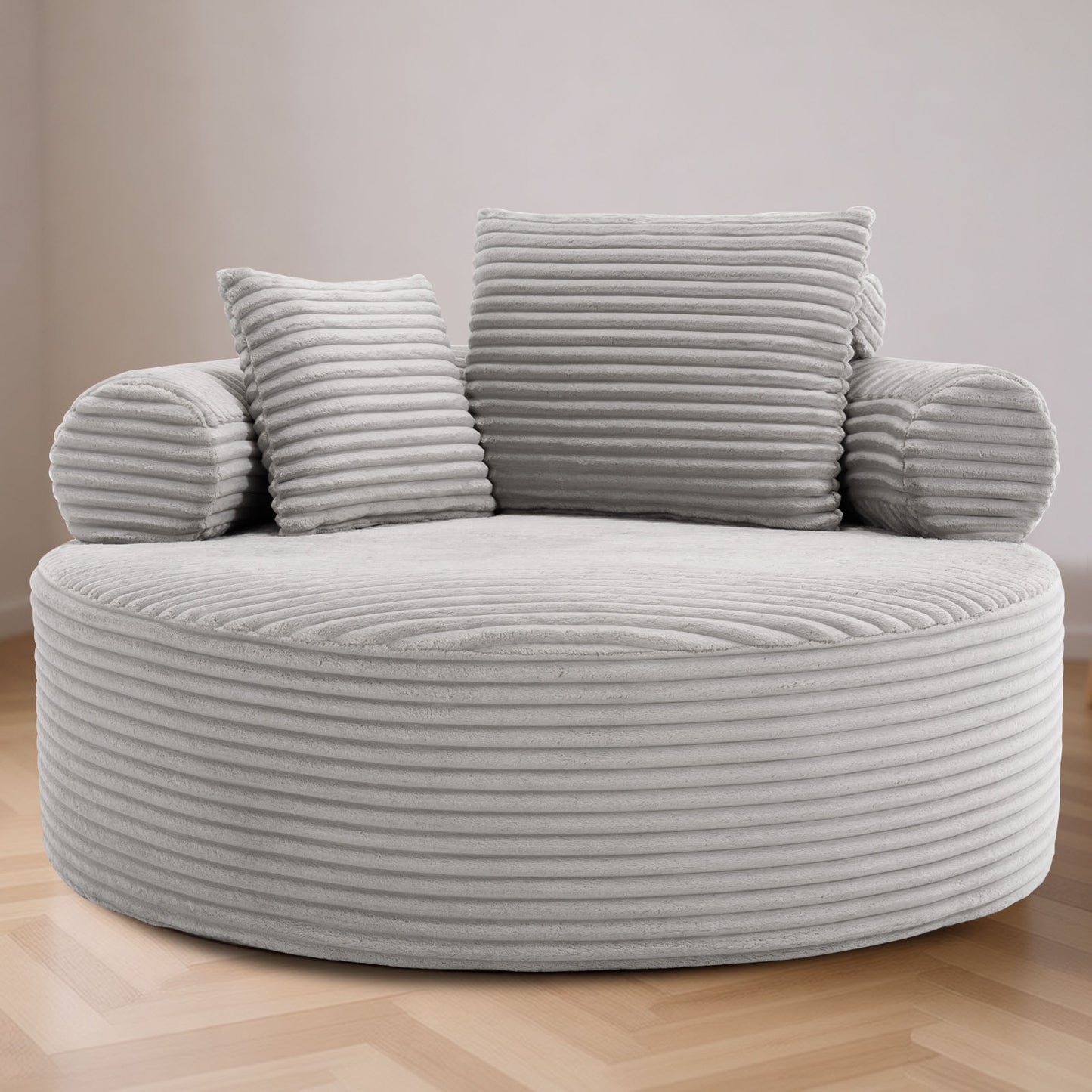 Velvet Spring-Core Compression Accent Chair — 1-Seat, 56"W — Grey