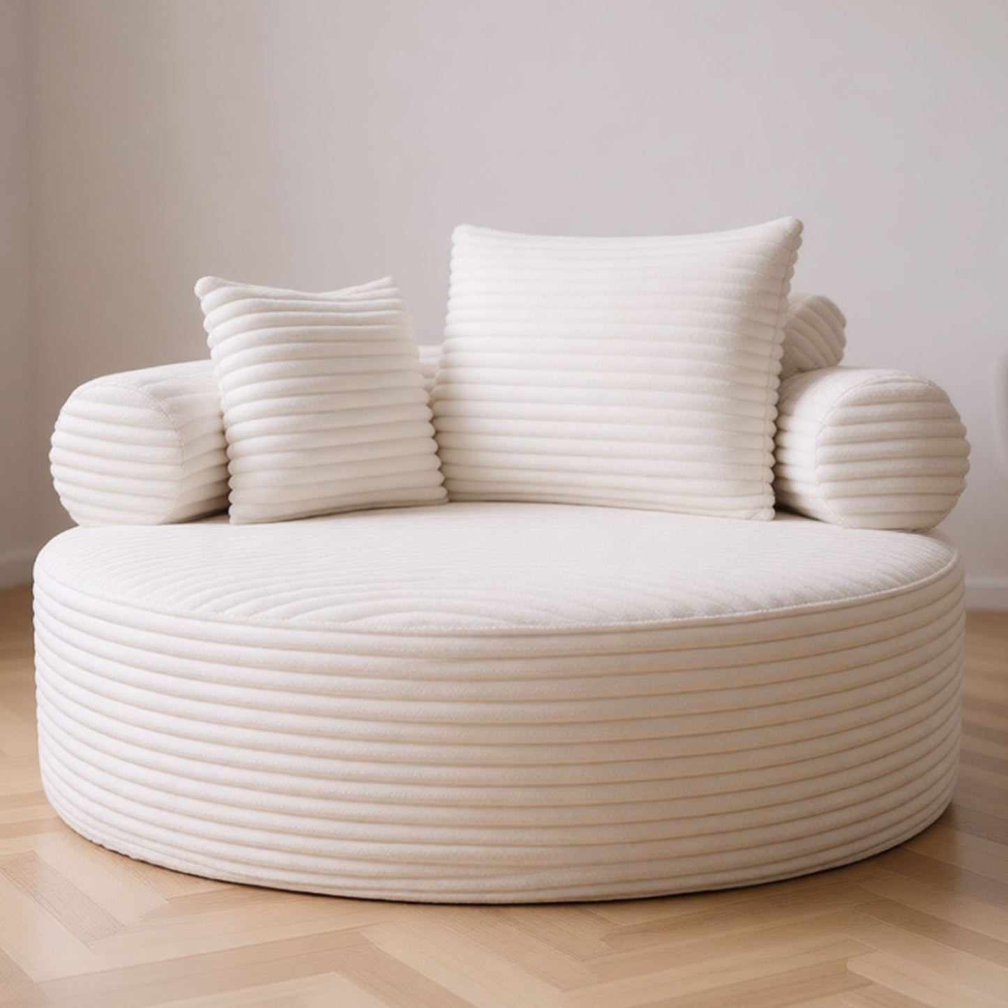 Velvet Spring-Core Compression Accent Chair — 1-Seat, 56"W — White