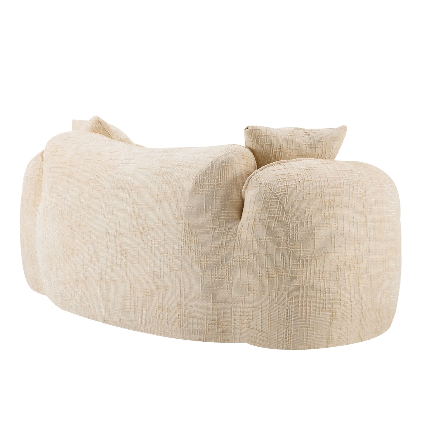 Chenille Spring-Core Compression Loveseat — 2-Seat — Beige