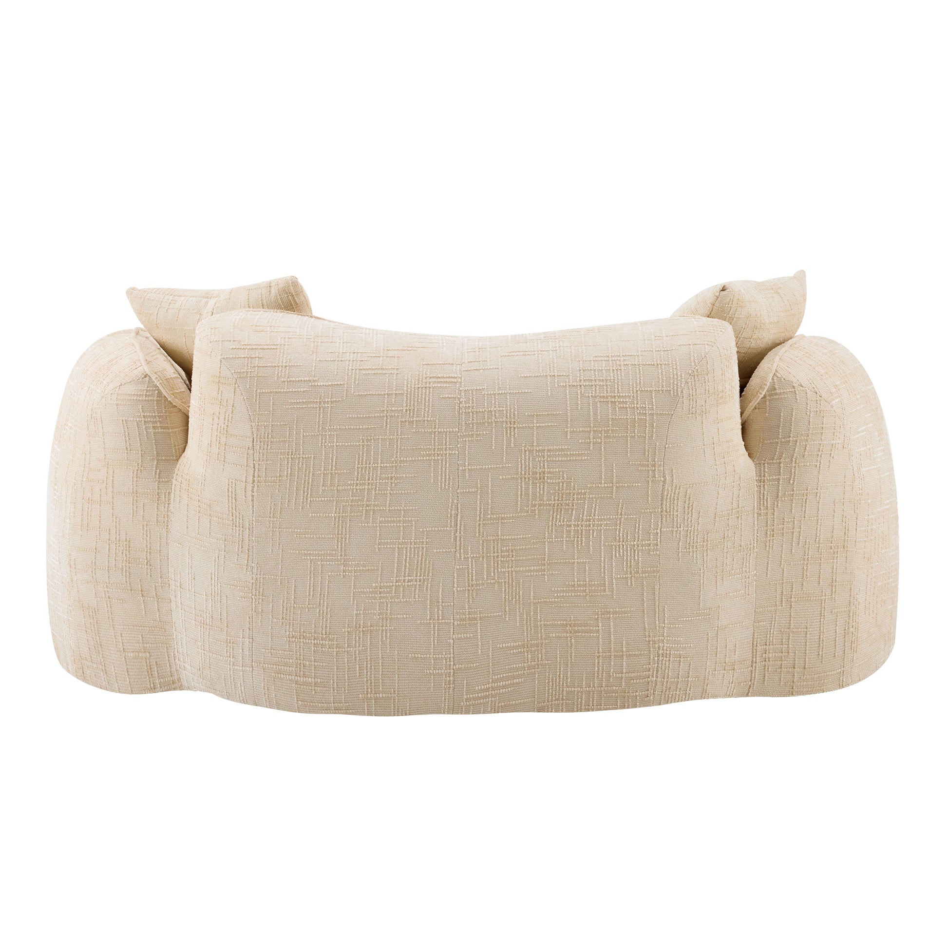 Chenille Spring-Core Compression Loveseat — 2-Seat — Beige